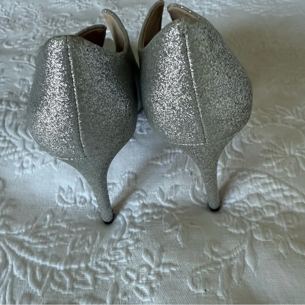 Vince Camuto Metseya Silver Glitter Heel Pump Stiletto size 7